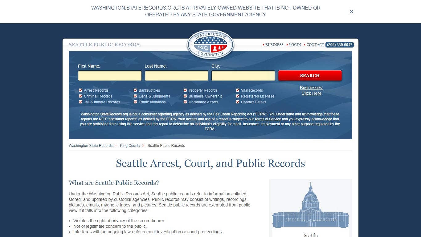 Seattle Arrest, Court, and Public Records